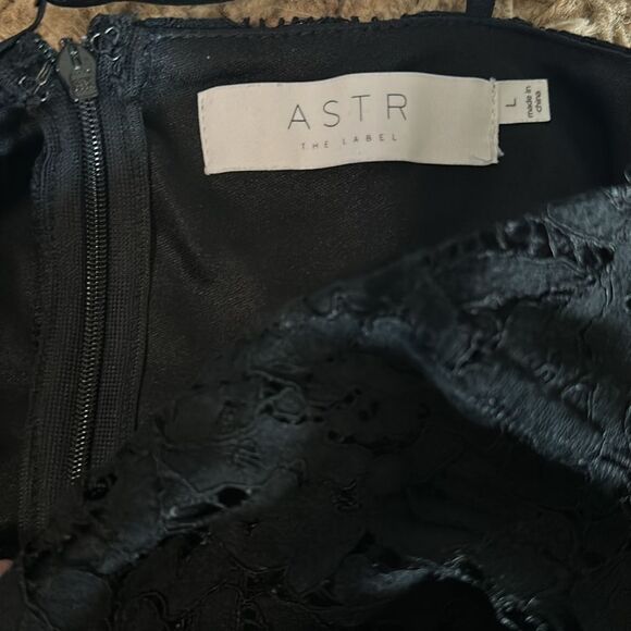 ASTR The Label | Lattice Inset Lace Adjustable Spaghetti Strap Dress | L - Picture 5 of 5